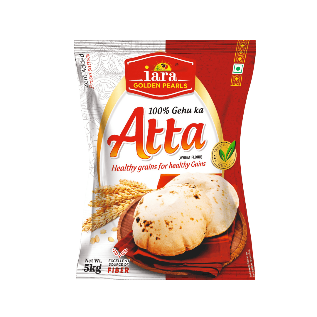 Iara 100% Whole Wheat Atta - 5 Kg | Premium Chakki Fresh Flour for Soft & Healthy Rotis