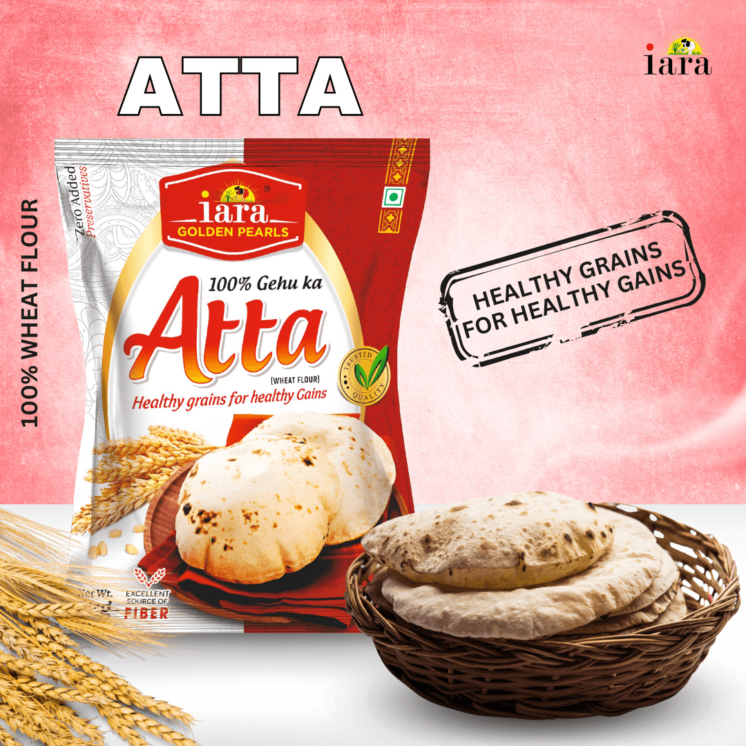 Iara 100% Whole Wheat Atta - 5 Kg | Premium Chakki Fresh Flour for Soft & Healthy Rotis