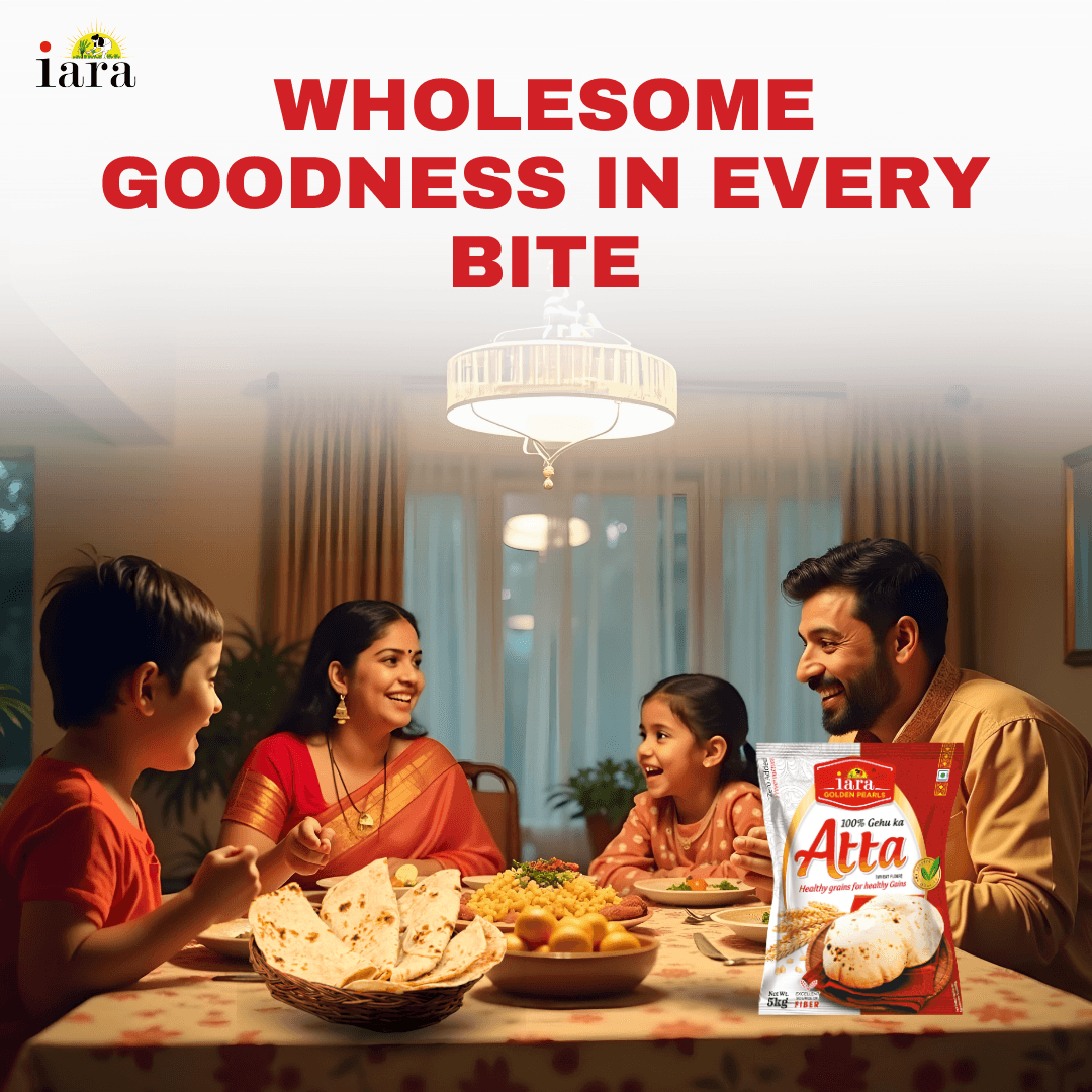 Iara 100% Whole Wheat Atta - 5 Kg | Premium Chakki Fresh Flour for Soft & Healthy Rotis