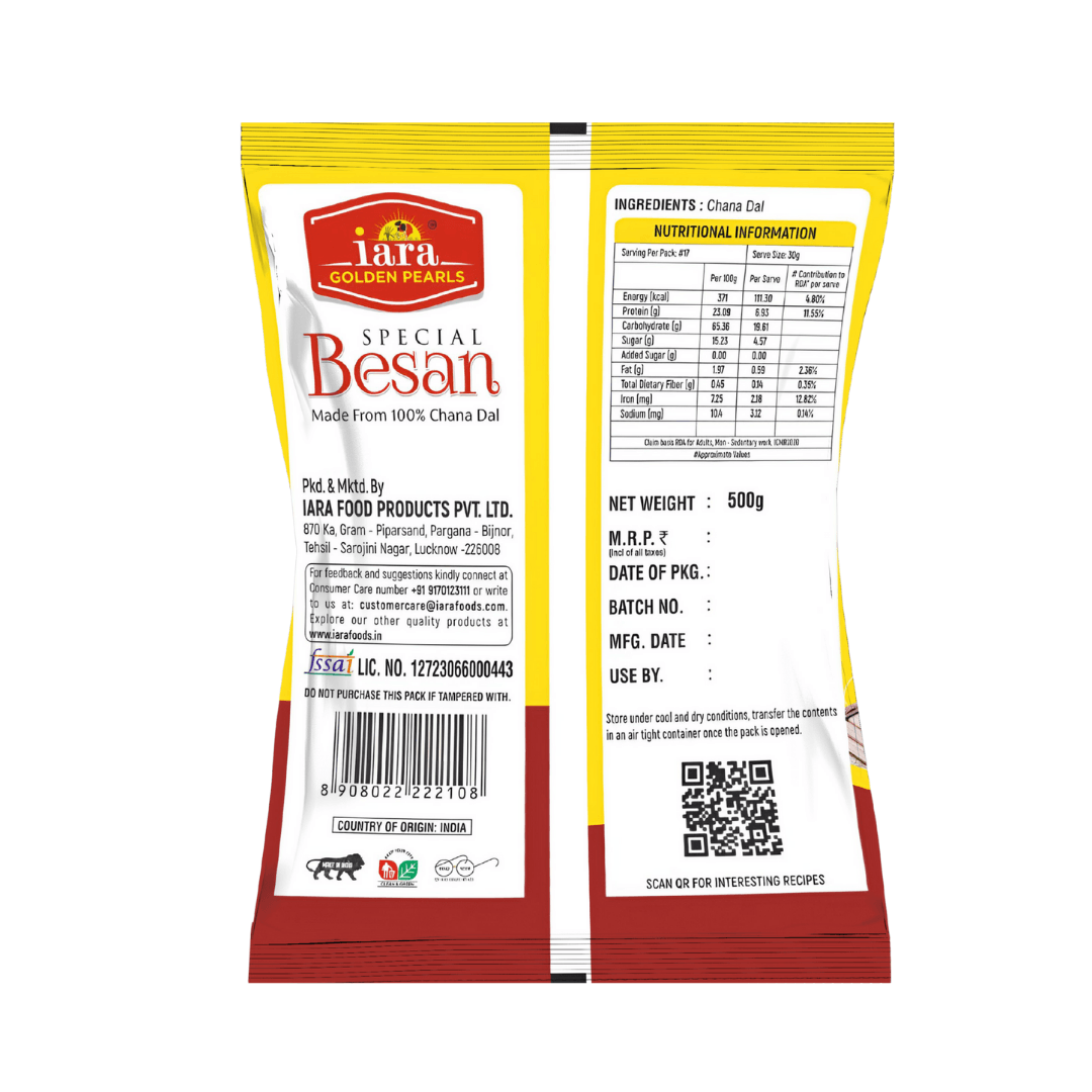 Iara Besan – 500 gms |100% Unpolished Chana Dal