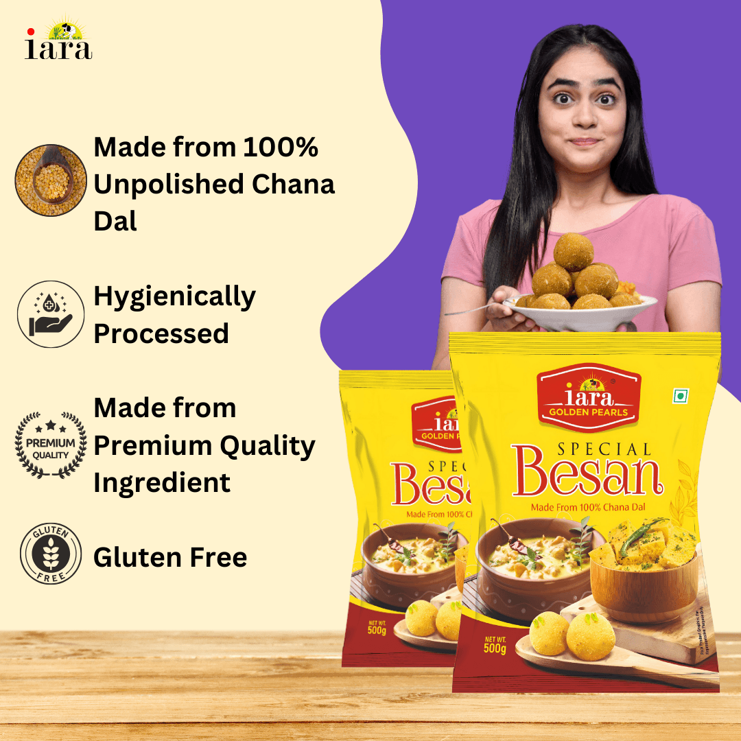 Iara Besan – 500 gms |100% Unpolished Chana Dal