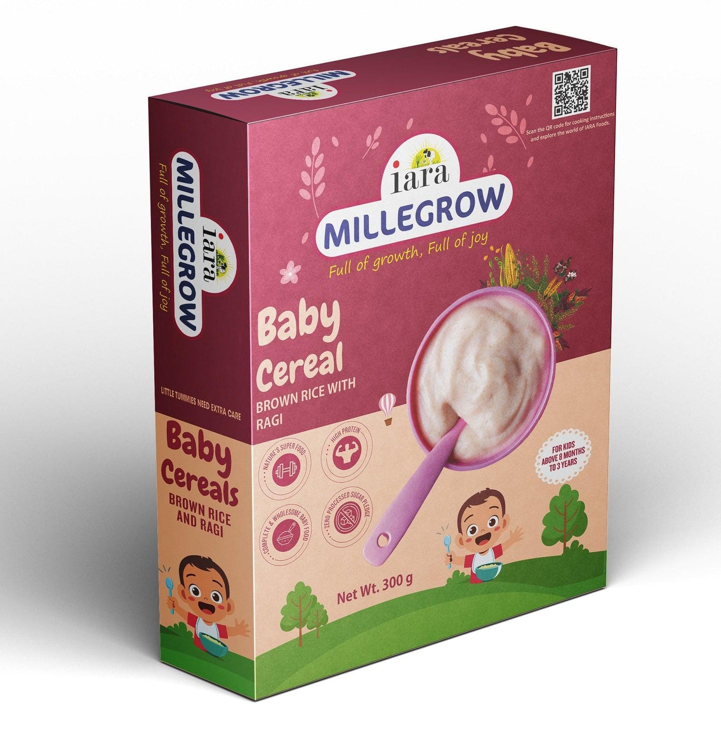 Iara Millegrow Baby Cereal Brown Rice with Ragi - 300gms