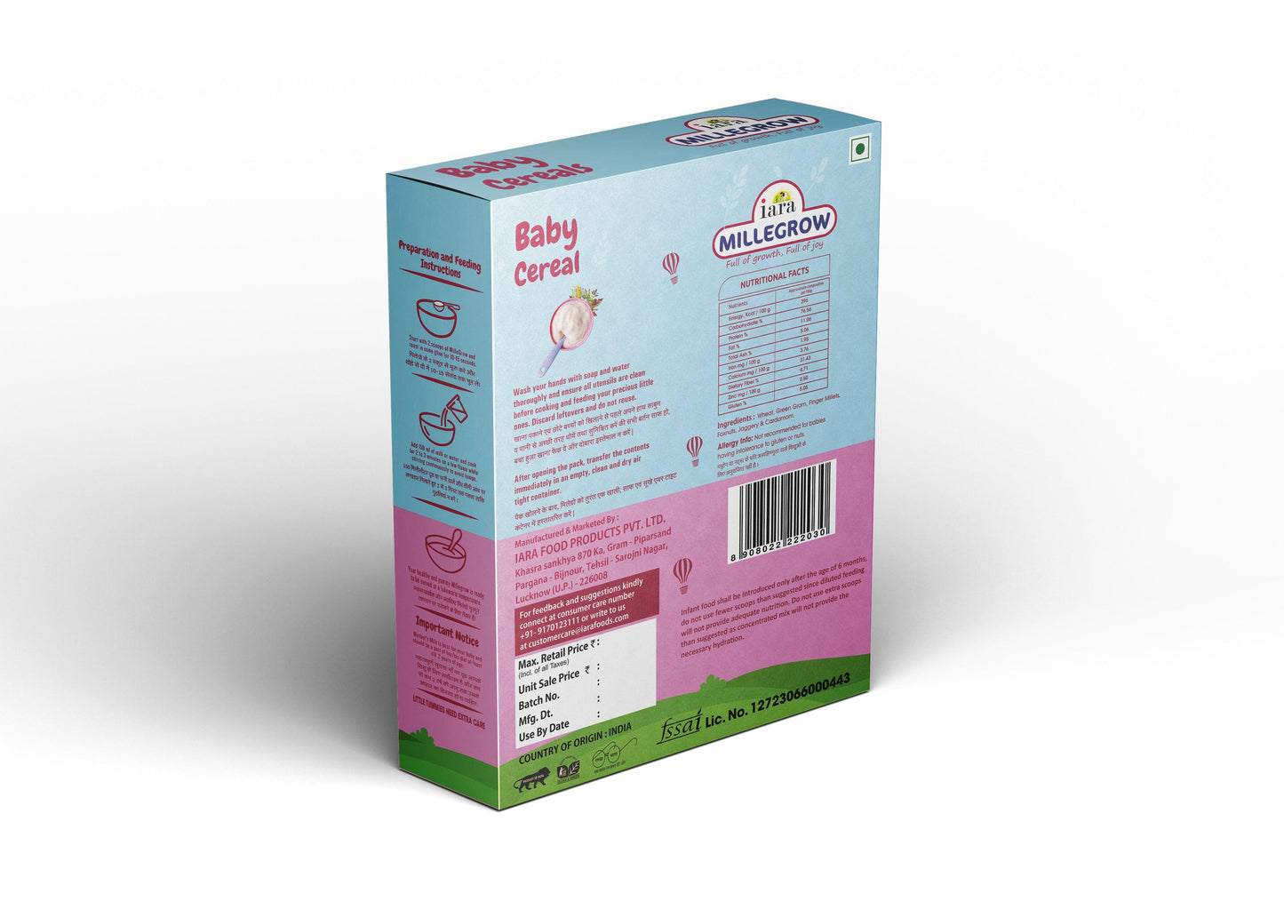 Millegrow Baby Cereal Wheat with Ragi & Moong Dal - 300 gms