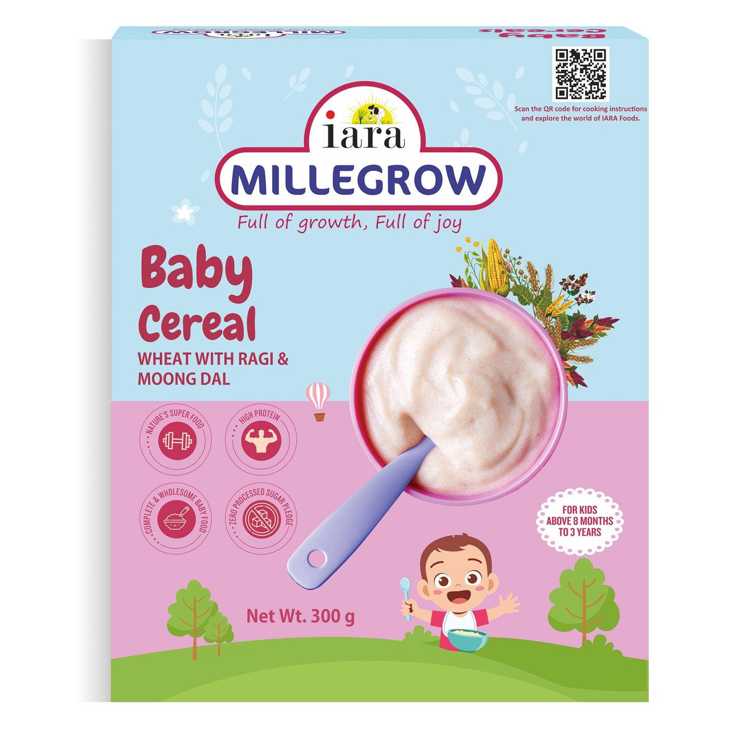 Millegrow Baby Cereal Wheat with Ragi & Moong Dal - 300 gms