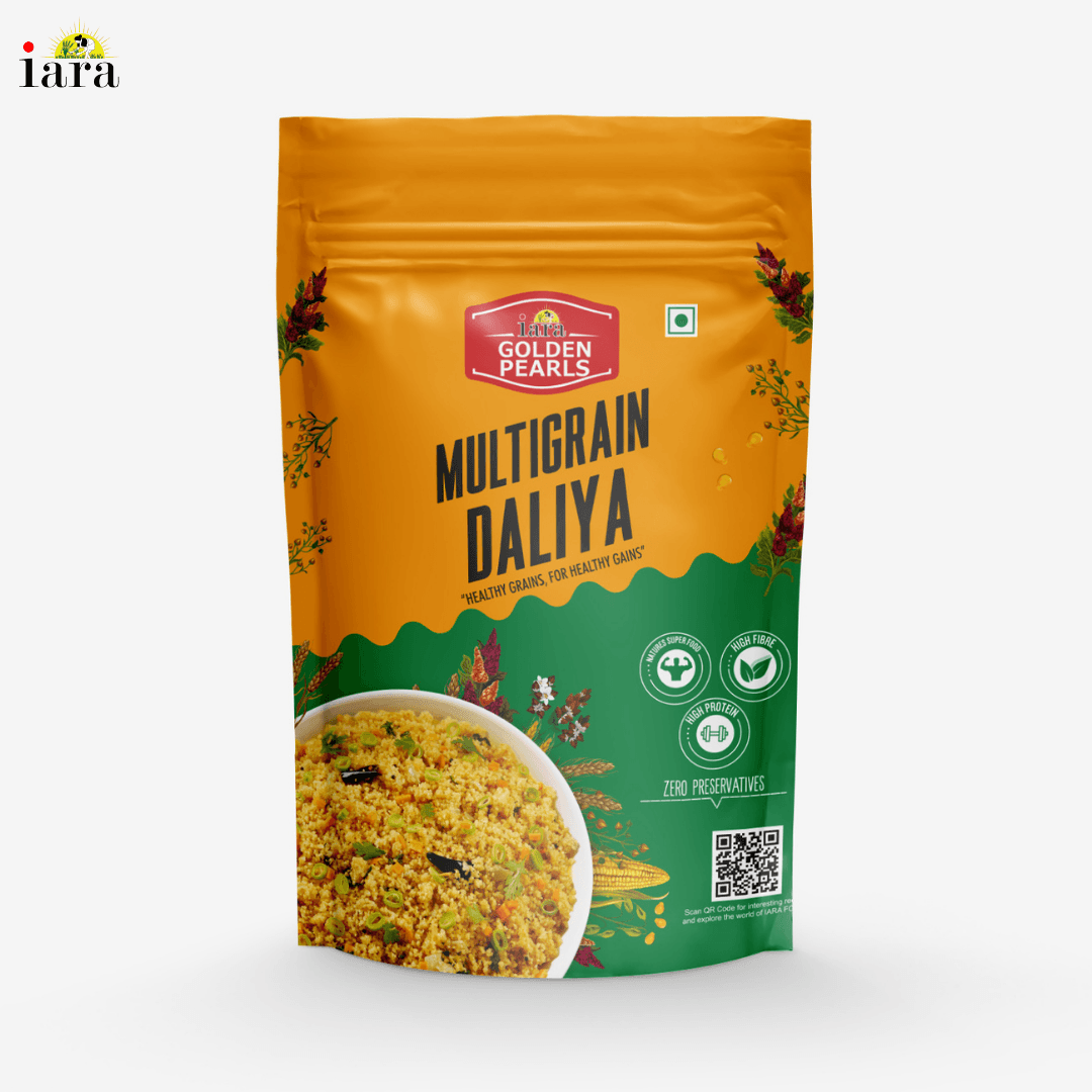 Iara Golden Pearls Multigrain Daliya - 900 gms |  Blend of Wheat, Ragi, Chana & Bajra