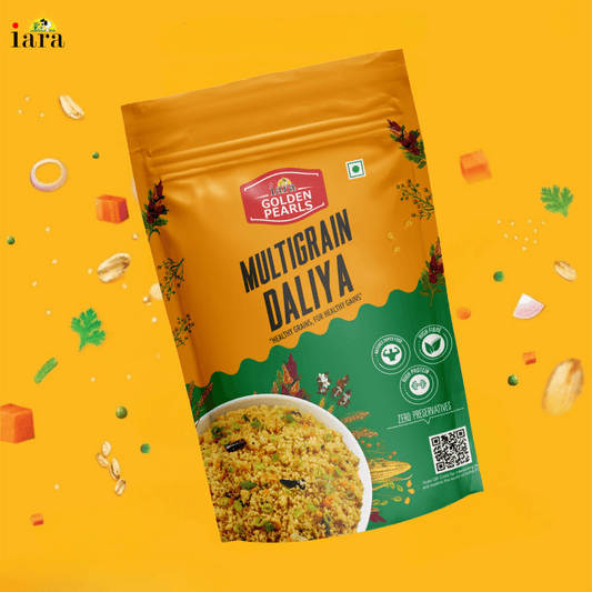 Iara Golden Pearls Multigrain Daliya - 900 gms |  Blend of Wheat, Ragi, Chana & Bajra