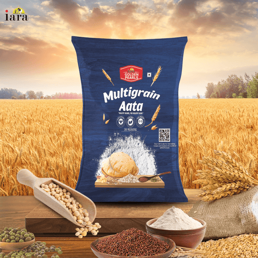 Iara Golden Pearls Multigrain Aata -5Kg | Blend of Wheat, Ragi, Chana & Bajra