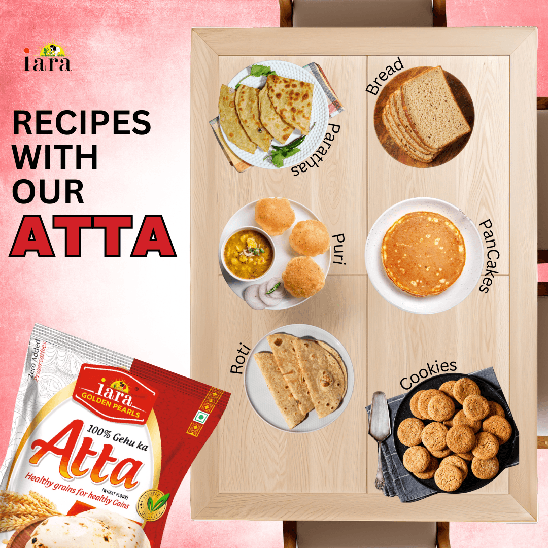 Iara 100% Whole Wheat Atta - 5 Kg | Premium Chakki Fresh Flour for Soft & Healthy Rotis