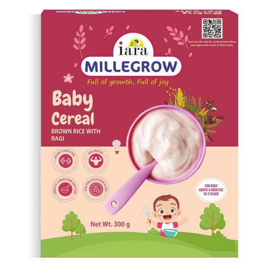 Iara Millegrow Baby Cereal Brown Rice with Ragi (Pack Of 2)